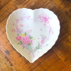 Vintage floral heart bowl